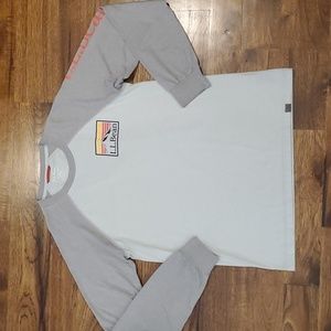Mens L.L. Bean gray raglan logo shirt size S